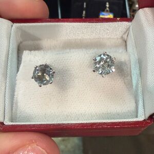 Aquamarine with Silver Stud Earrings